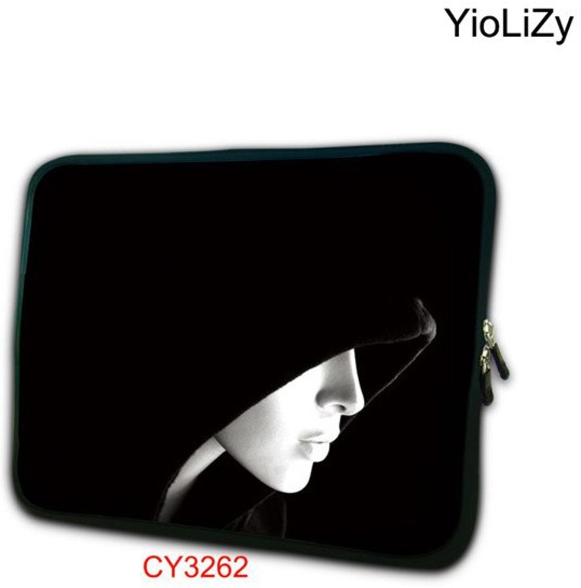 Luxe Laptophoes met Print Wit Gezicht | 13 inch | Ritssluiting | Laptop Accessoires